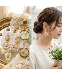 【Espoir et la lune】ビオラのリングピアス(MA)
