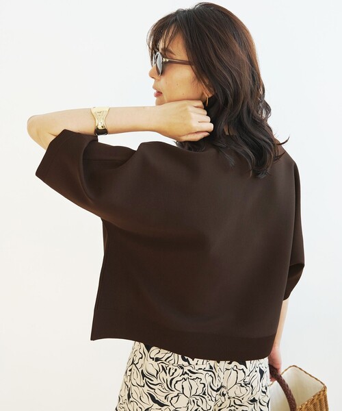 UNFILO(アンフィーロ)の「【一部店舗限定】BEAUTY FORM KNIT ハーフスリーブ(ニット/セーター・レディース・ブラック系/ベージュ系/ダークブラウン系・X-LARGE)」の9枚目の写真