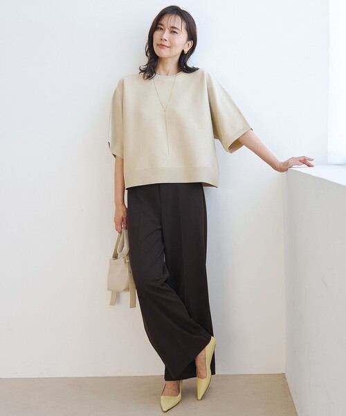 UNFILO(アンフィーロ)の「【一部店舗限定】BEAUTY FORM KNIT ハーフスリーブ(ニット/セーター・レディース・ブラック系/ベージュ系/ダークブラウン系・X-LARGE)」の12枚目の写真