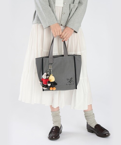 To b. by agnes b.(トゥービーバイアニエスベー)の「To b. by agnes b.× green label relaxing コットン パイピング ミニトートバッグ(トートバッグ・レディース・グレー・FREE)」の7枚目の写真