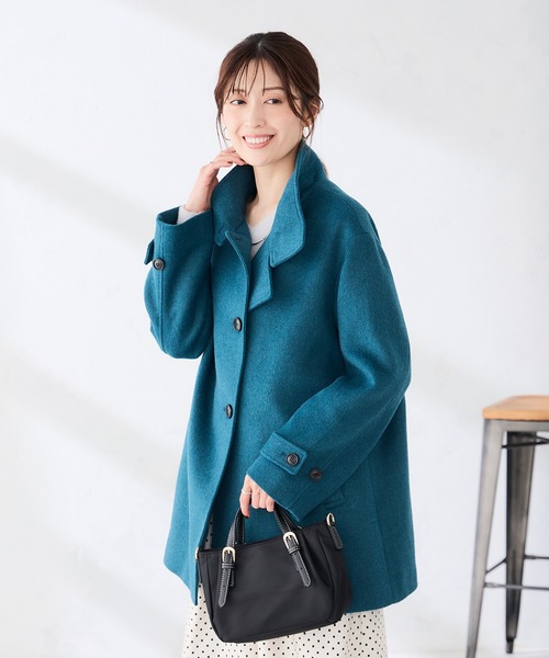a.v.v(アーヴェヴェ)の「スタンドカラー ミディ コート(その他アウター・レディース・ブラック/ライトグレー/グリーン・34/40/36/42/38)」の4枚目の写真