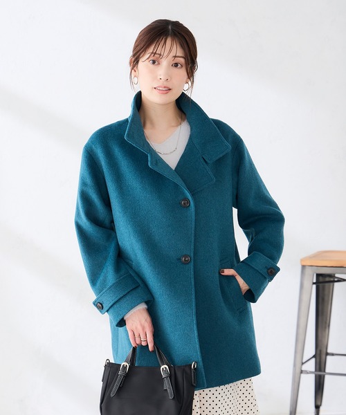 a.v.v(アーヴェヴェ)の「スタンドカラー ミディ コート(その他アウター・レディース・ブラック/ライトグレー/グリーン・34/40/36/42/38)」の6枚目の写真