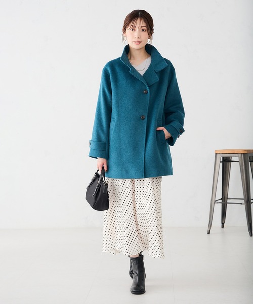 a.v.v(アーヴェヴェ)の「スタンドカラー ミディ コート(その他アウター・レディース・ブラック/ライトグレー/グリーン・34/40/36/42/38)」の12枚目の写真