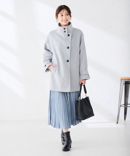 a.v.v(アーヴェヴェ)の「スタンドカラー ミディ コート(その他アウター・レディース・ブラック/ライトグレー/グリーン・34/40/36/42/38)」の21枚目の写真