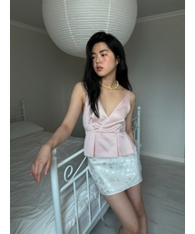 FLORAL JACQUARD MINI SKIRT, CREAM