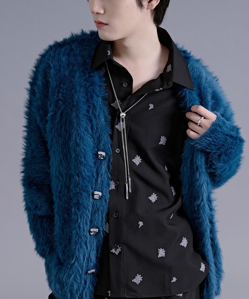 Ellno Loset(エルノロゼット)の「オールオーバーフラワー刺繍シャツ/SETUP対応(シャツ/ブラウス・メンズ・オフホワイト/ブラック・SMALL/LARGE/MEDIUM)」の9枚目の写真