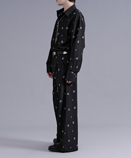 Ellno Loset(エルノロゼット)の「オールオーバーフラワー刺繍シャツ/SETUP対応(シャツ/ブラウス・メンズ・オフホワイト/ブラック・SMALL/LARGE/MEDIUM)」の7枚目の写真