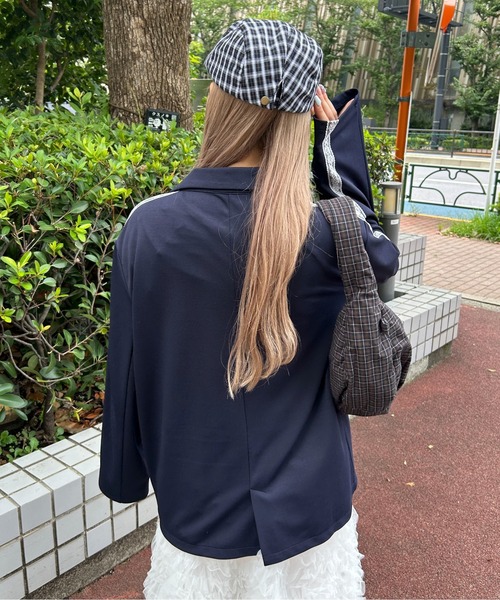 WC(ダブル シー)の「《セットアップ可能◎》ジャージテーラードジャケット(ブルゾン・レディース・ネイビー/ブラック/ブラウン・FREE)」の5枚目の写真