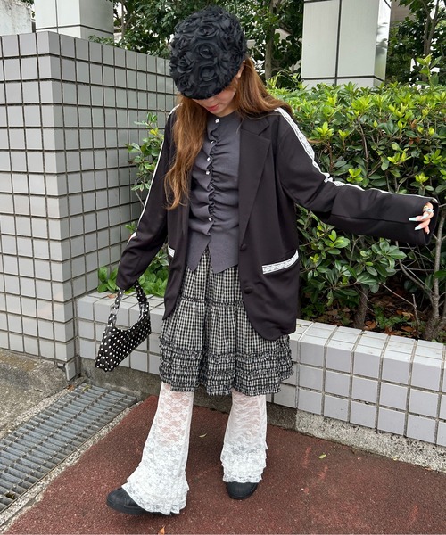 WC(ダブル シー)の「《セットアップ可能◎》ジャージテーラードジャケット(ブルゾン・レディース・ネイビー/ブラック/ブラウン・FREE)」の16枚目の写真