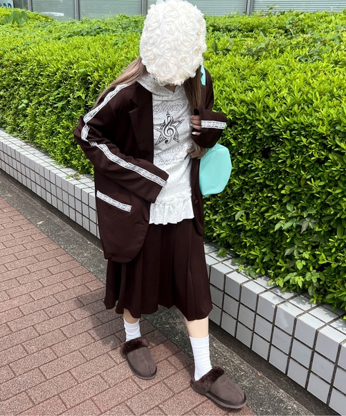 WC(ダブル シー)の「《セットアップ可能◎》ジャージテーラードジャケット(ブルゾン・レディース・ネイビー/ブラック/ブラウン・FREE)」の18枚目の写真