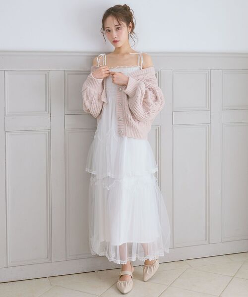 MAJESTIC LEGON(マジェスティックレゴン)の「ビジューボタンマシュマロモールカーデ(カーディガン/ボレロ・レディース・ブルー系その他5/ブラック/アイボリー/ピンク・MEDIUM)」の16枚目の写真