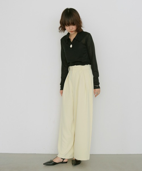 cheriella(シェリエラ)の「【cheriella】タックスラックス TUCK SLACKS(スラックス・レディース・ブラック/イエロー/オフホワイト・FREE)」の12枚目の写真
