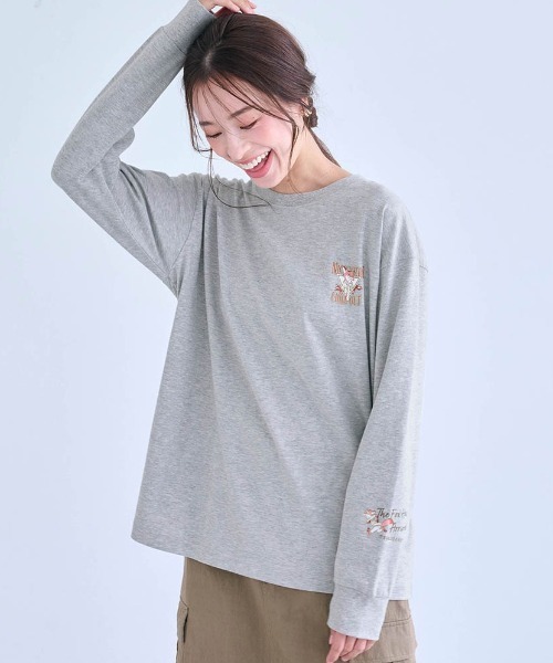 Disney(ディズニー)の「ユニセックス長袖Tシャツ(選べるキャラクター)【ディズニー】(Tシャツ/カットソー・レディース・ネイビー/ライトグレー/ブラック・S/L/M/LL)」の3枚目の写真