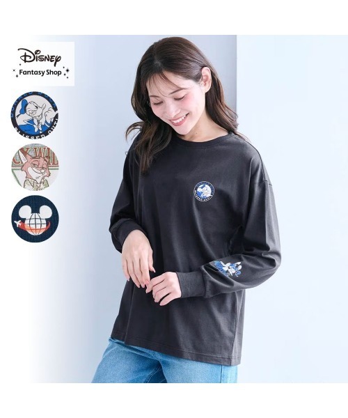 Disney(ディズニー)の「ユニセックス長袖Tシャツ(選べるキャラクター)【ディズニー】(Tシャツ/カットソー・レディース・ネイビー/ライトグレー/ブラック・S/L/M/LL)」の4枚目の写真
