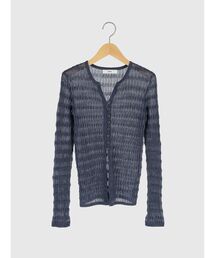Sheer shirring cardigan