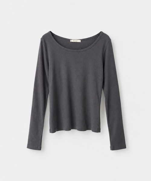 CANAL JEAN(キャナルジーン)の「El mar コットンラウンドネックロンT(Tシャツ/カットソー・レディース・ホワイト/ダークネイビー/チャコールグレー/ブラック・ONE SIZE)」の3枚目の写真