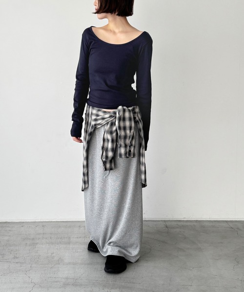 CANAL JEAN(キャナルジーン)の「El mar コットンラウンドネックロンT(Tシャツ/カットソー・レディース・ホワイト/ダークネイビー/チャコールグレー/ブラック・ONE SIZE)」の8枚目の写真