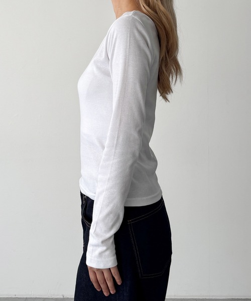 CANAL JEAN(キャナルジーン)の「El mar コットンラウンドネックロンT(Tシャツ/カットソー・レディース・ホワイト/ダークネイビー/チャコールグレー/ブラック・ONE SIZE)」の15枚目の写真