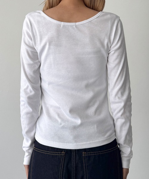 CANAL JEAN(キャナルジーン)の「El mar コットンラウンドネックロンT(Tシャツ/カットソー・レディース・ホワイト/ダークネイビー/チャコールグレー/ブラック・ONE SIZE)」の16枚目の写真