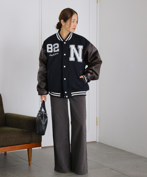 Russell Athletic(ラッセルアスレティック)の「別注【RUSSELL ATHLETIC*JM for JS】 サーモライトスタジャン(スタジャン・レディース・ネイビー・FREE)」の13枚目の写真