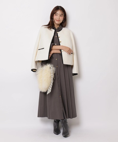 JUSGLITTY(ジャスグリッティー)の「ワークシャツワンピース(ワンピース・レディース・スモークピンク/チャコールグレー・2/1/0)」の15枚目の写真