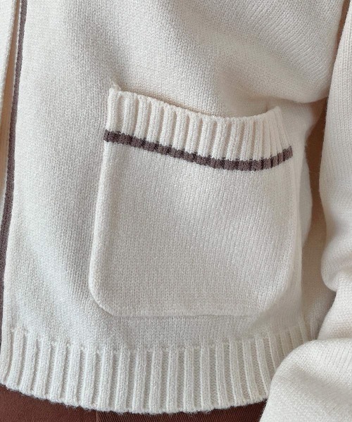 F i.n.t(フィント)の「ペキニーズ刺繍ライン使いニットカーディガン/fint フィント(カーディガン/ボレロ・レディース・アイボリー/レッド/ブルー・FREE)」の13枚目の写真