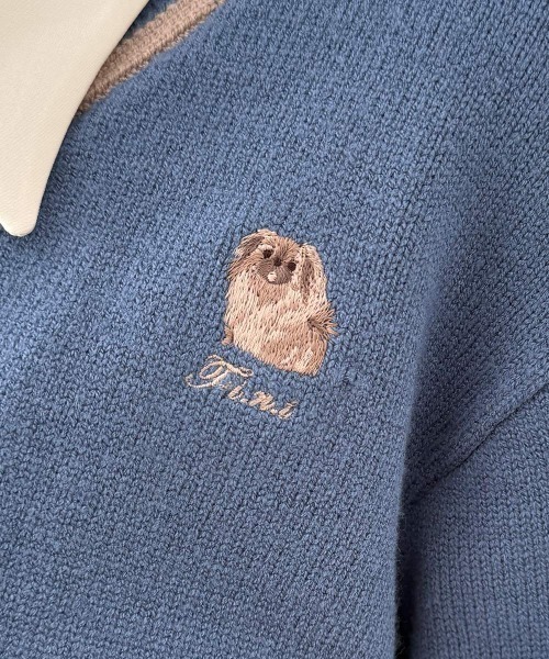 F i.n.t(フィント)の「ペキニーズ刺繍ライン使いニットカーディガン/fint フィント(カーディガン/ボレロ・レディース・アイボリー/レッド/ブルー・FREE)」の20枚目の写真