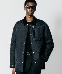 DIAMOND-QUILTED MID COAT