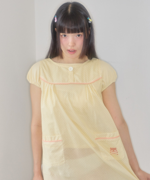 SHAKIRI(シャキリ)の「ワンボタンミニドットドレス(イエロー)(ワンピース・レディース・その他・FREE)」の4枚目の写真
