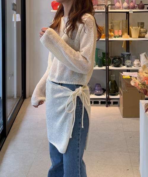 HEILIS(ヘイリス)の「【Ranna Select】 ワッフルニットラップスカートセット/ニットセット ニットセットアップ ニットトップス 長袖ニット レイヤードスカート ニットスカート 巻きスカート ラップスカート レイヤードアイテム 着回し 韓国ファッション 韓国コーデ カジュアル デイリー 秋服 冬服 ブラウン アイボリー(ニット/セーター・レディース・ブラウン/アイボリー・FREE)」の12枚目の写真