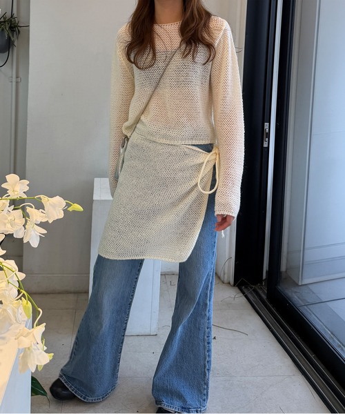 HEILIS(ヘイリス)の「【Ranna Select】 ワッフルニットラップスカートセット/ニットセット ニットセットアップ ニットトップス 長袖ニット レイヤードスカート ニットスカート 巻きスカート ラップスカート レイヤードアイテム 着回し 韓国ファッション 韓国コーデ カジュアル デイリー 秋服 冬服 ブラウン アイボリー(ニット/セーター・レディース・ブラウン/アイボリー・FREE)」の13枚目の写真