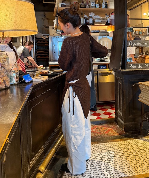 HEILIS(ヘイリス)の「【Ranna Select】 ワッフルニットラップスカートセット/ニットセット ニットセットアップ ニットトップス 長袖ニット レイヤードスカート ニットスカート 巻きスカート ラップスカート レイヤードアイテム 着回し 韓国ファッション 韓国コーデ カジュアル デイリー 秋服 冬服 ブラウン アイボリー(ニット/セーター・レディース・ブラウン/アイボリー・FREE)」の8枚目の写真