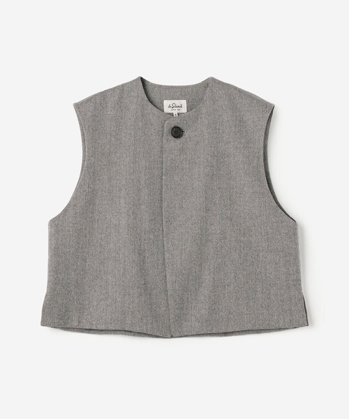 LE GLAZIK（ルグラジック）の「LE GLAZIK | ウール ジレ WOMEN（その他アウター・レディース・ブラウン/グレー/ダークネイビー・36）」の2枚目の写真