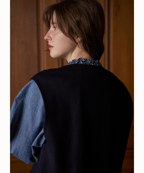 LE GLAZIK（ルグラジック）の「LE GLAZIK | ウール ジレ WOMEN（その他アウター・レディース・ブラウン/グレー/ダークネイビー・36）」の7枚目の写真