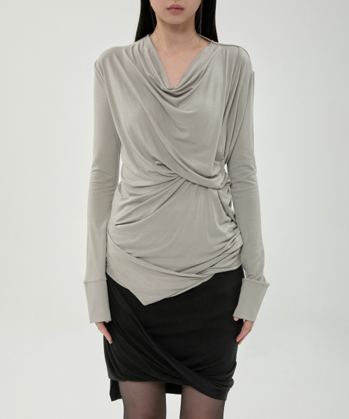 FLAREUP(フレアアップ)の「Miya ロングスリーブ (FL-195_Ash Beige)(Tシャツ/カットソー・レディース・ベージュ・OS)」の5枚目の写真