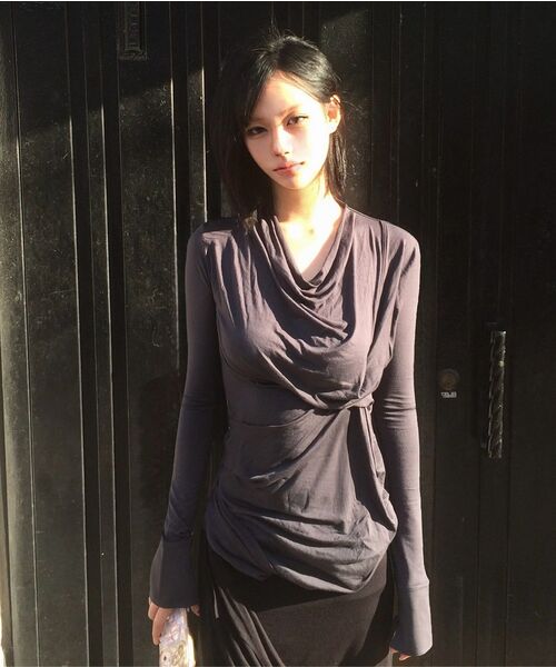 FLAREUP(フレアアップ)の「Miya ロングスリーブ (FL-195_Ash Beige)(Tシャツ/カットソー・レディース・ベージュ・OS)」の9枚目の写真