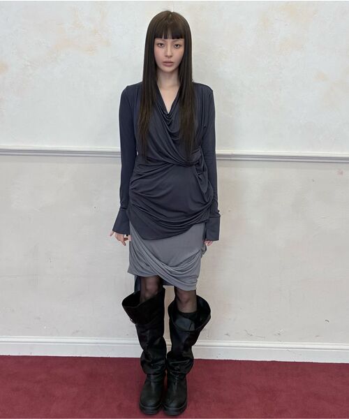 FLAREUP(フレアアップ)の「Miya ロングスリーブ (FL-195_Ash Beige)(Tシャツ/カットソー・レディース・ベージュ・OS)」の10枚目の写真