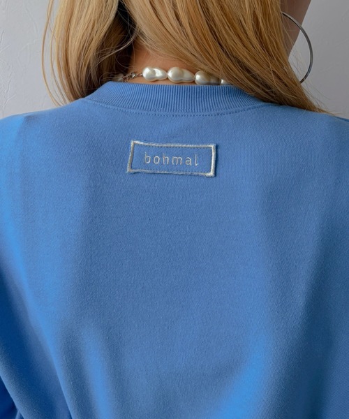 bohmal(ボマール)の「バイカラーメロウクロップドカラースウェットトップス(Tシャツ/カットソー・レディース・ブラック/パープル/ライム/ブルー/杢グレー・FREE)」の20枚目の写真