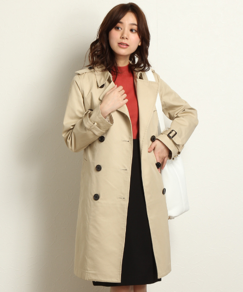 Andemiu（アンデミュウ）の「【国内生産生地使用！】ベーシックトレンチコート 714921（トレンチコート・レディース・ベージュ/ネイビー・MEDIUM/SMALL）」の2枚目の写真