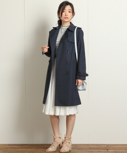 Andemiu（アンデミュウ）の「【国内生産生地使用！】ベーシックトレンチコート 714921（トレンチコート・レディース・ベージュ/ネイビー・MEDIUM/SMALL）」の3枚目の写真
