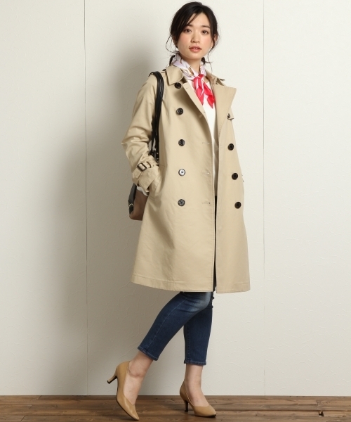 Andemiu（アンデミュウ）の「【国内生産生地使用！】ベーシックトレンチコート 714921（トレンチコート・レディース・ベージュ/ネイビー・MEDIUM/SMALL）」の5枚目の写真