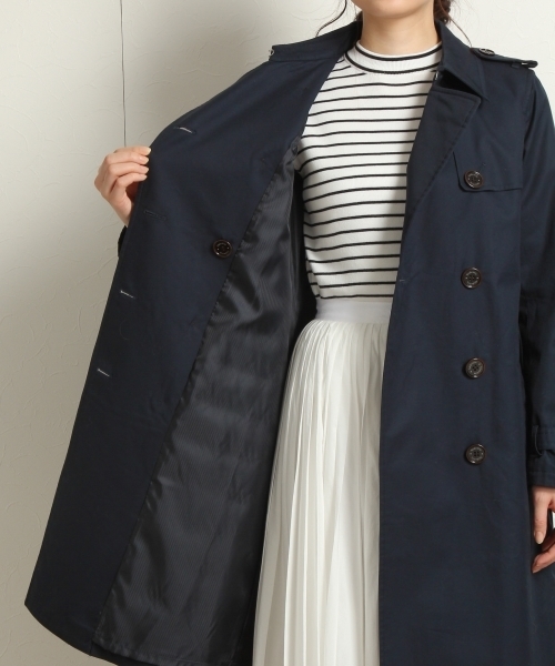 Andemiu（アンデミュウ）の「【国内生産生地使用！】ベーシックトレンチコート 714921（トレンチコート・レディース・ベージュ/ネイビー・MEDIUM/SMALL）」の8枚目の写真