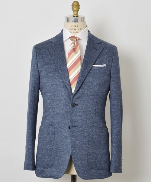 SHIPS（シップス）の「SD: メランジ ソリッド ジャージー ジャケット （ブルー・ネイビー）■（テーラードジャケット・メンズ・ネイビー/ライトブルー・42/44/48/46/52/50）」の2枚目の写真