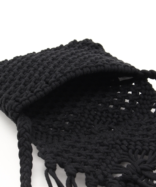 WEGO（ウィゴー）の「WEGO/マクラメフリンジショルダーバッグ（ショルダーバッグ・レディース・アイボリー/ブラック・FREE）」の4枚目の写真