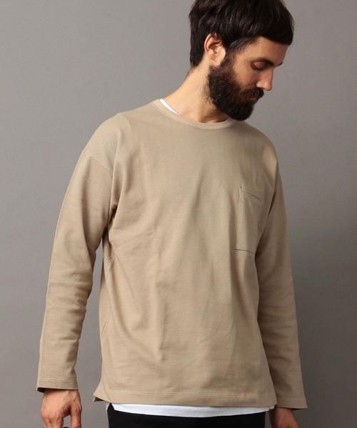 BEAUTY&YOUTH UNITED ARROWS（ビューティーアンドユースユナイテッドアローズ）の「【WEB限定】 by ∴ クリア ピケ ワイド カットソー -MADE IN JAPAN-（Tシャツ/カットソー・メンズ・ネイビー/ベージュ/ダークブラウン/オフホワイト・LARGE/MEDIUM/SMALL）」の3枚目の写真