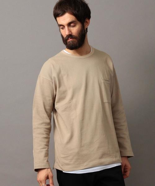 BEAUTY&YOUTH UNITED ARROWS（ビューティーアンドユースユナイテッドアローズ）の「【WEB限定】 by ∴ クリア ピケ ワイド カットソー -MADE IN JAPAN-（Tシャツ/カットソー・メンズ・ネイビー/ベージュ/ダークブラウン/オフホワイト・LARGE/MEDIUM/SMALL）」の7枚目の写真