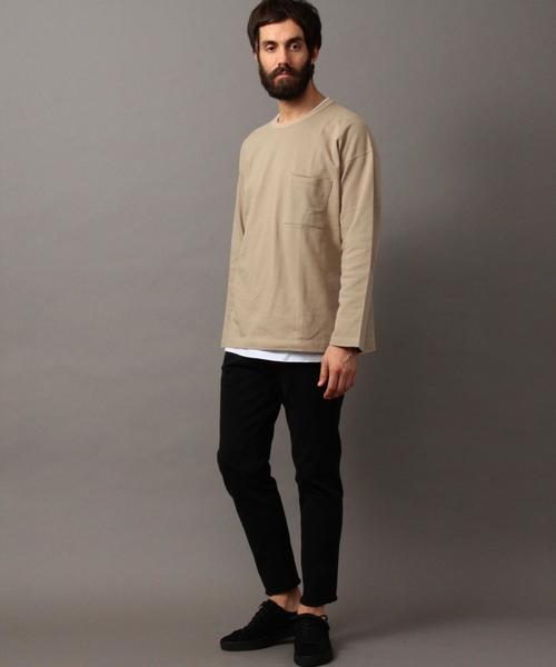 BEAUTY&YOUTH UNITED ARROWS（ビューティーアンドユースユナイテッドアローズ）の「【WEB限定】 by ∴ クリア ピケ ワイド カットソー -MADE IN JAPAN-（Tシャツ/カットソー・メンズ・ネイビー/ベージュ/ダークブラウン/オフホワイト・LARGE/MEDIUM/SMALL）」の8枚目の写真