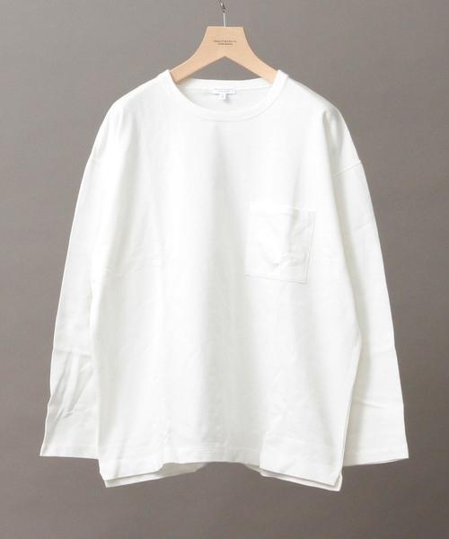 BEAUTY&YOUTH UNITED ARROWS（ビューティーアンドユースユナイテッドアローズ）の「【WEB限定】 by ∴ クリア ピケ ワイド カットソー -MADE IN JAPAN-（Tシャツ/カットソー・メンズ・ネイビー/ベージュ/ダークブラウン/オフホワイト・LARGE/MEDIUM/SMALL）」の9枚目の写真