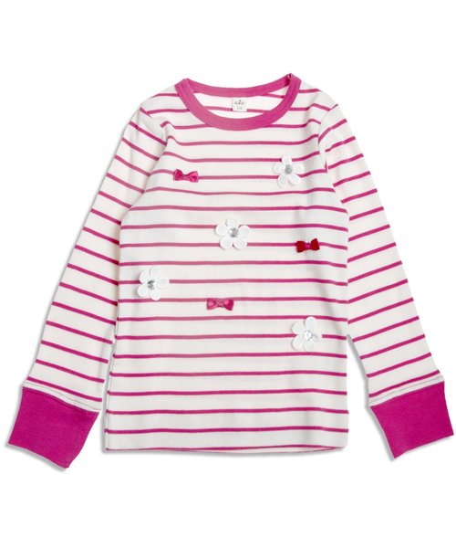 apres les cours（アプレレクール）の「モチーフボーダーＴシャツ（Tシャツ/カットソー・キッズ・ブラック/ベージュ/ワインレッド・140/100/120/80/130/110/90）」の3枚目の写真