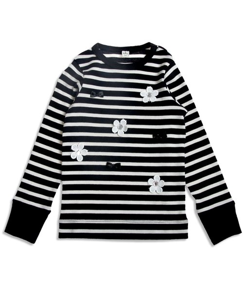 apres les cours（アプレレクール）の「モチーフボーダーＴシャツ（Tシャツ/カットソー・キッズ・ブラック/ベージュ/ワインレッド・140/100/120/80/130/110/90）」の5枚目の写真